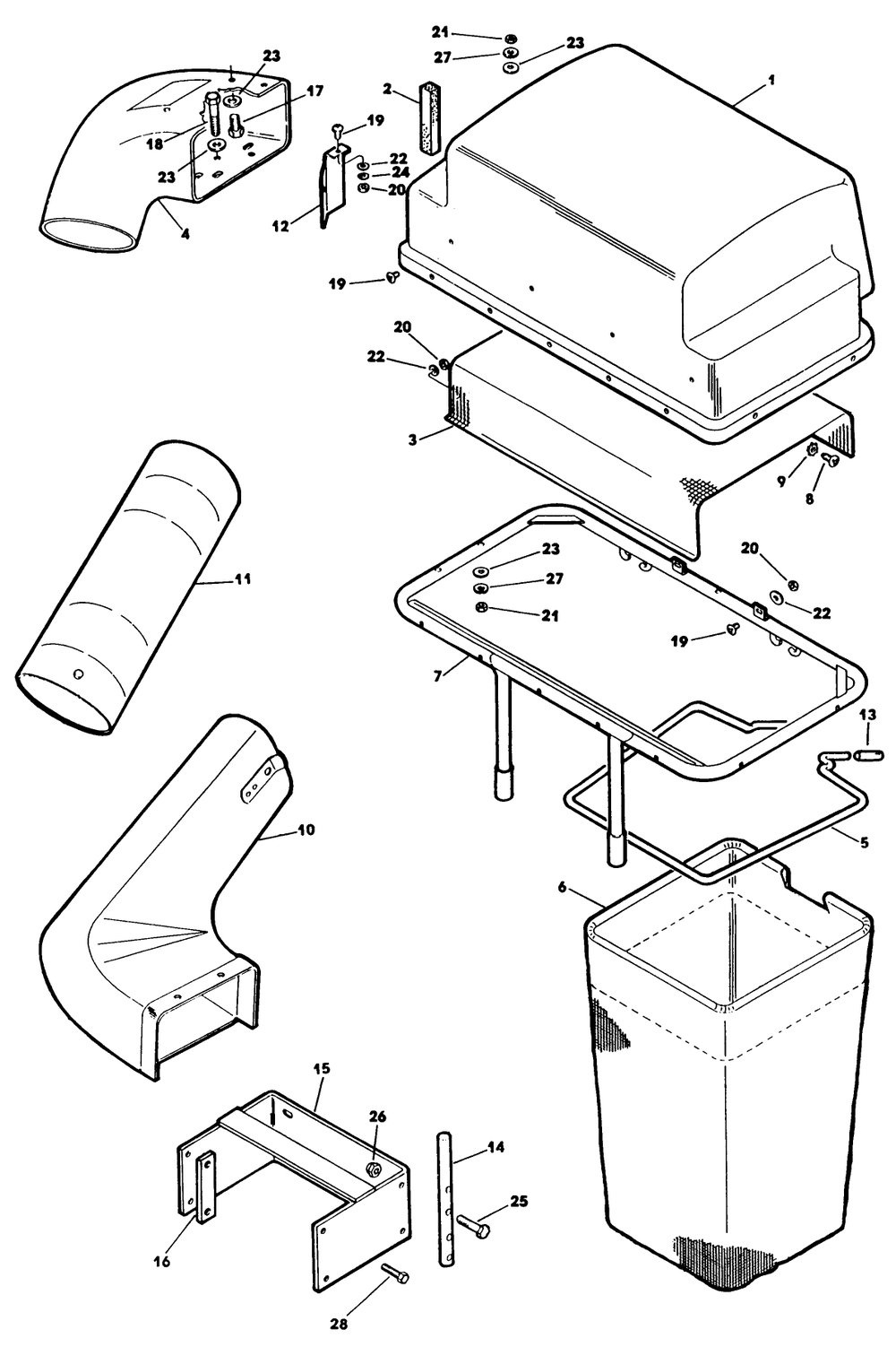 Grass Catcher 2 Diagram and Parts List for 62542C (H00000001-H99999999)(1989) Lawn Boy Lawn Tractor